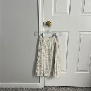 Anthropology cream midi skirt